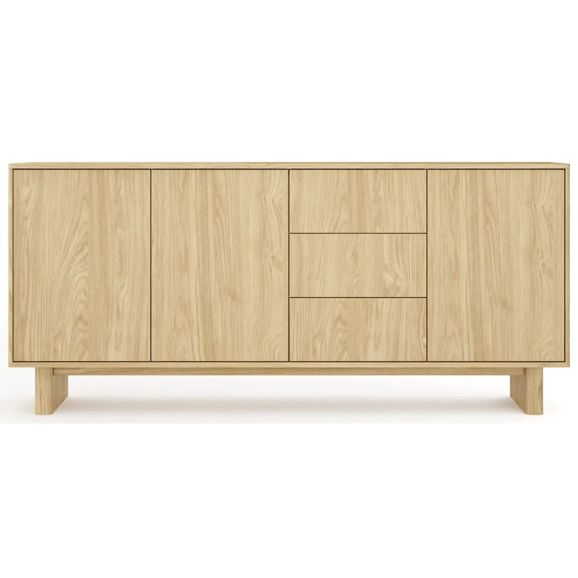 Credenza Marrone Rovere 3 Cassetti 3 Ripiani 183x38x83h cm, Apertura Battente - Hasilo