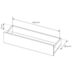 Credenza Marrone Rovere 4 Cassetti un Ripiano 94x38x104h cm, Apertura Scorrevole - Hasavato