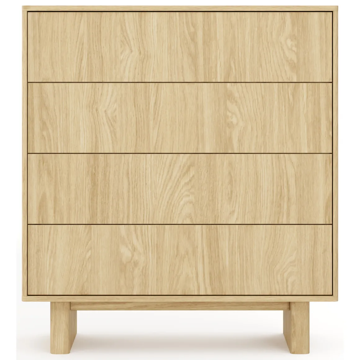 Credenza Marrone Rovere 4 Cassetti un Ripiano 94x38x104h cm, Apertura Scorrevole - Hasavato