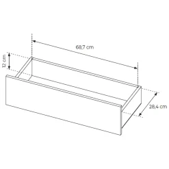 Credenza Marrone Rovere 6 Cassetti un Ripiano 154x38x83h cm, Apertura Scorrevole - Hasimi