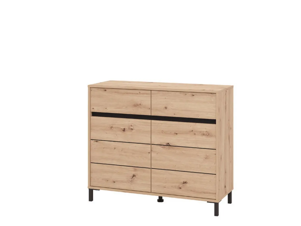 Credenza Marrone Rovere Nodi Nero 2 Cassetti 2 Ripiani 106x40x90h cm, Apertura Battente, Scorrevole - Giarree