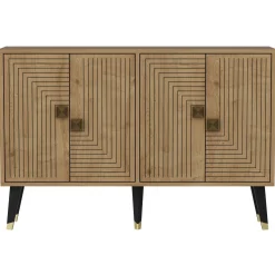 Credenza Marrone Rovere oro 2 Ripiani 4 Vani 120x30x80h cm, 4 Ante - Thiene