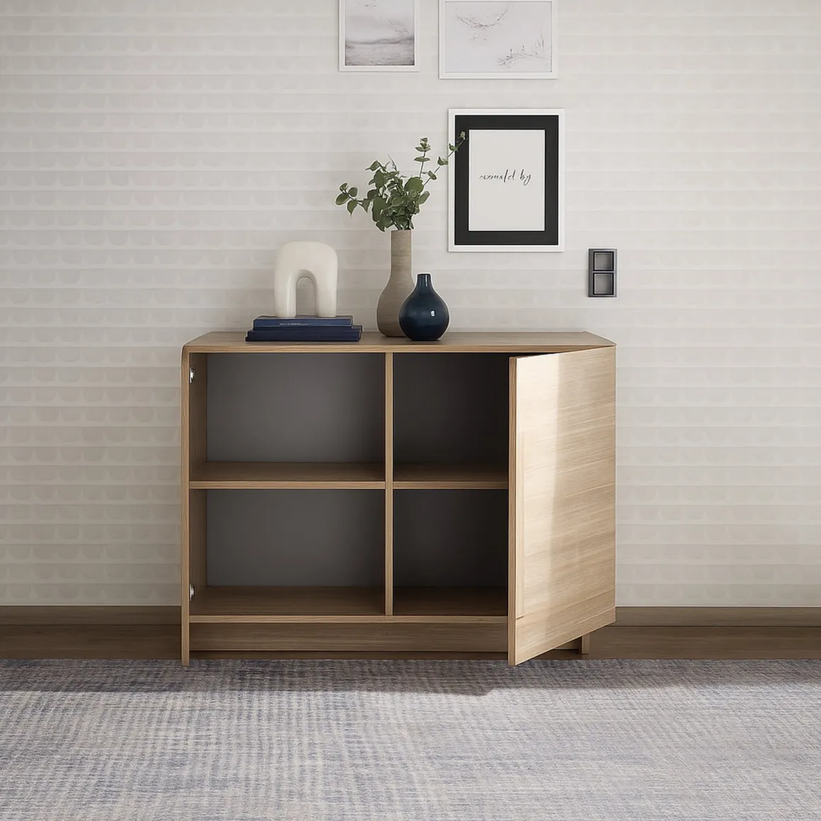 Credenza Marrone Rovere 2 Ripiani 4 Vani 120x44x90h cm, 2 Ante - Introd