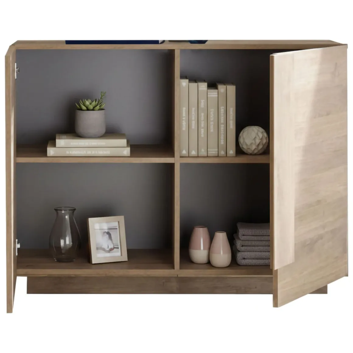Credenza Marrone Rovere 2 Ripiani 4 Vani 120x44x90h cm, 2 Ante - Introd