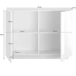 Credenza Marrone Rovere 2 Ripiani 4 Vani 120x44x90h cm, 2 Ante - Introd
