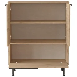 Madie|Credenze > Dmora Credenza 3 Ripiani 3 Ante 75x36x90h cm, 3 Vani - Rive Marrone Rovere