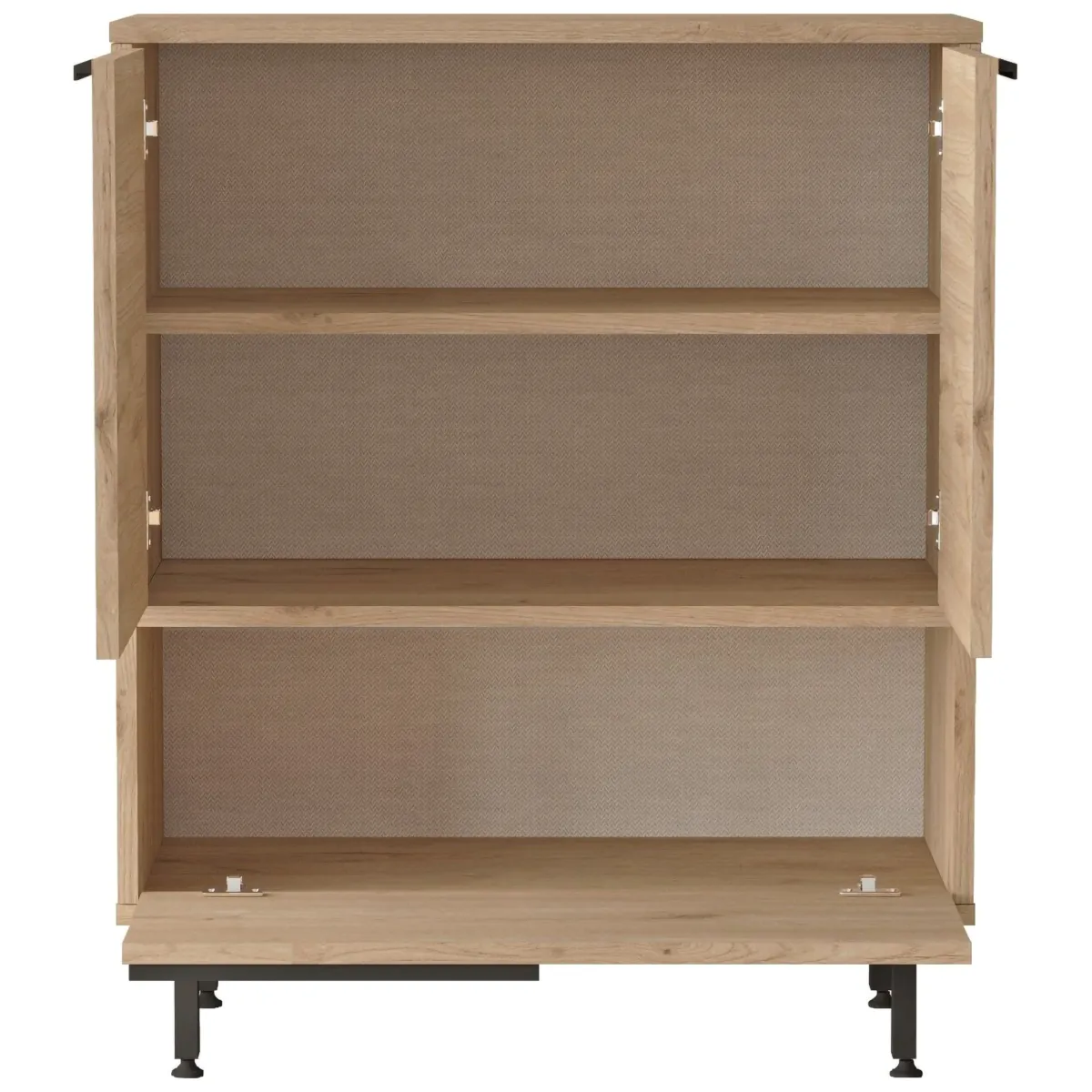 Madie|Credenze > Dmora Credenza 3 Ripiani 3 Ante 75x36x90h cm, 3 Vani - Rive Marrone Rovere