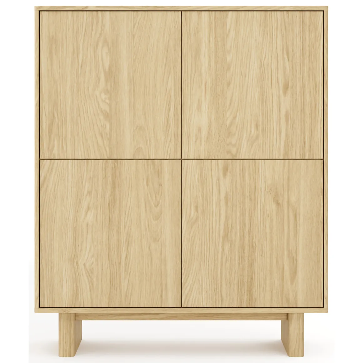 Credenze > Dmora Credenza 4 Ripiani Apertura Battente 200x38x80h cm, 4 Ante - Hamomole Marrone Rovere