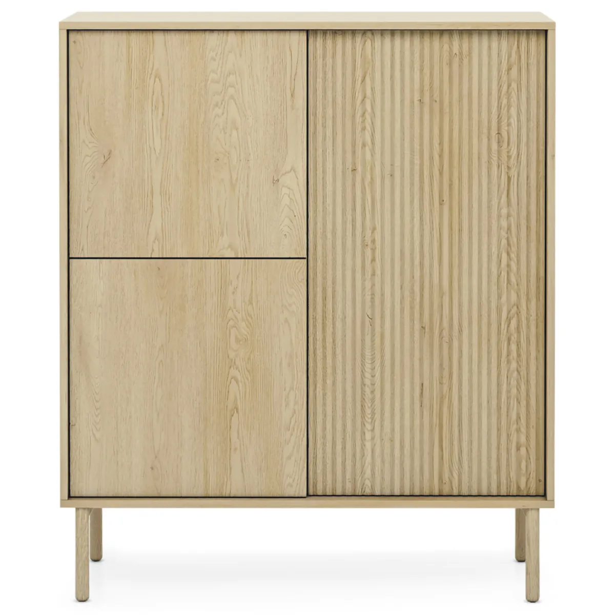Credenze > Dmora Credenza 5 Ripiani Apertura Battente 104x40x122h cm, 3 Ante - Hatote Marrone Rovere