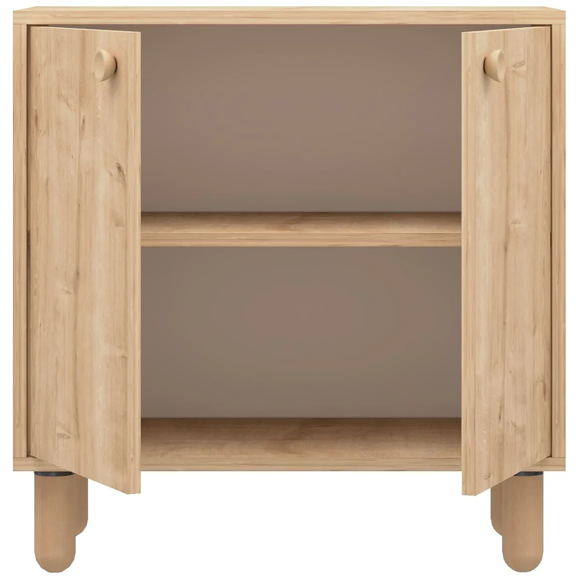 Credenza Marrone Rovere un Ripiano 2 Ante 72x36x73h cm, 2 Vani - Pontida
