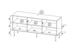 Madie|Credenze > Dmora Credenza Montano, 151x40 h72 cm, Noce Marrone Noce