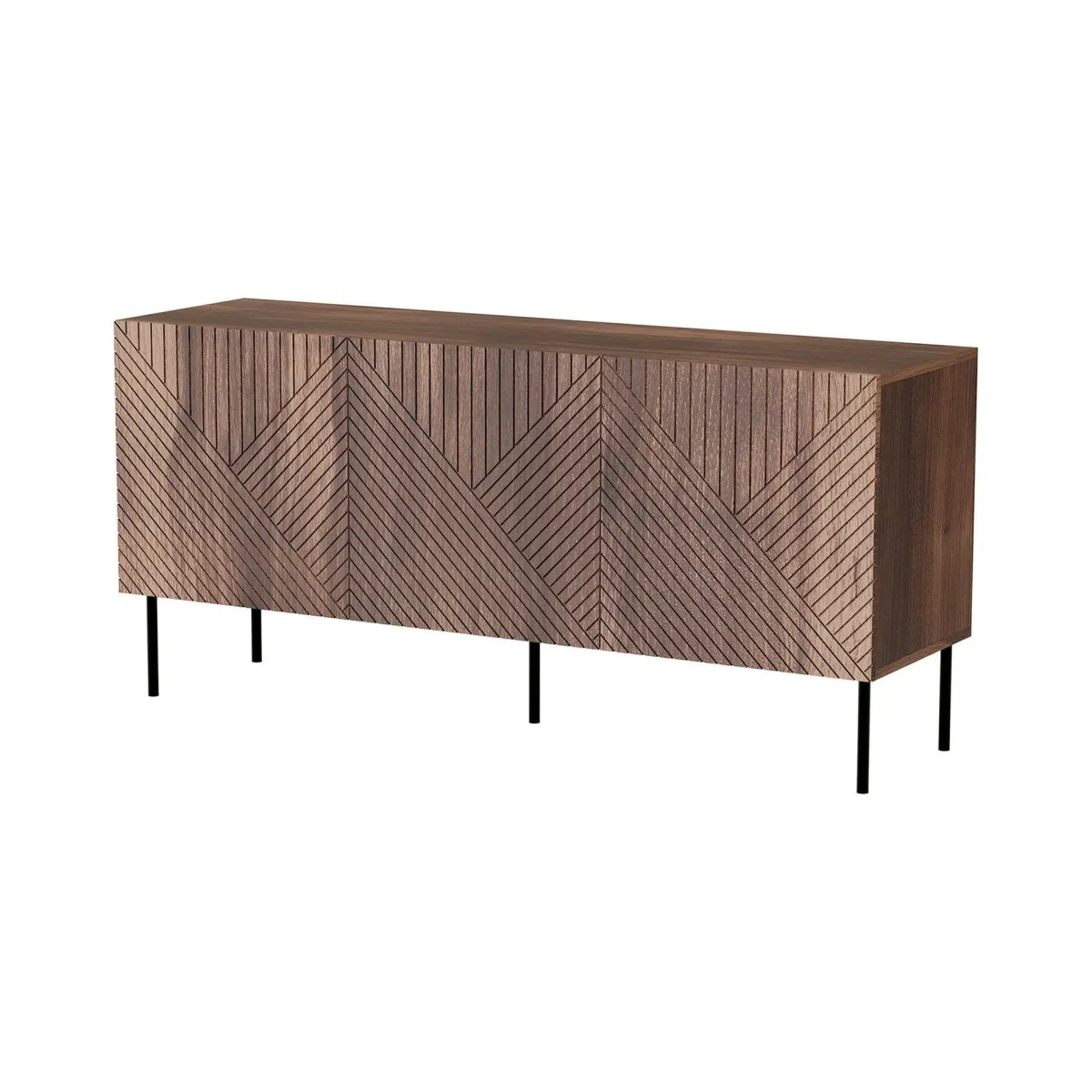 Madie|Credenze > Dmora Credenza Montano, 151x40 h72 cm, Noce Marrone Noce