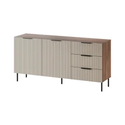 Credenza Monzuno, 156x42 h75 cm, Noce e Beige
