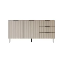 Credenza Monzuno, 156x42 h75 cm, Noce e Beige