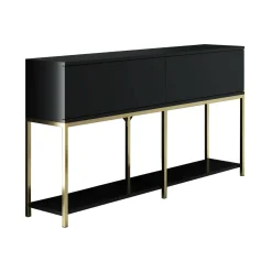 Cucina|Madie > Dmora Credenza nera e oro 150x30x80h cm 2 ante - Basilia Oro, Nero