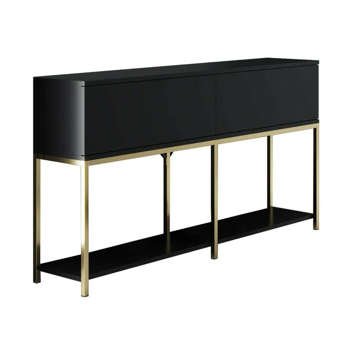 Cucina|Madie > Dmora Credenza nera e oro 150x30x80h cm 2 ante - Basilia Oro, Nero