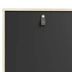 Credenza nera e quercia 147x40x86h cm 2 ante e 3 cassetti - Khan