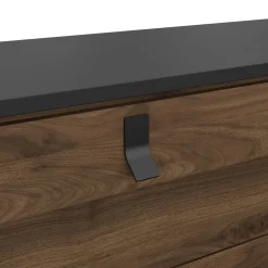 Credenza nera,noce 150x40x94h cm 6 cassetti - Anturio
