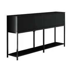 Cucina|Madie > Dmora Credenza nera 150x30x80h cm 2 ante - Basilia Nero