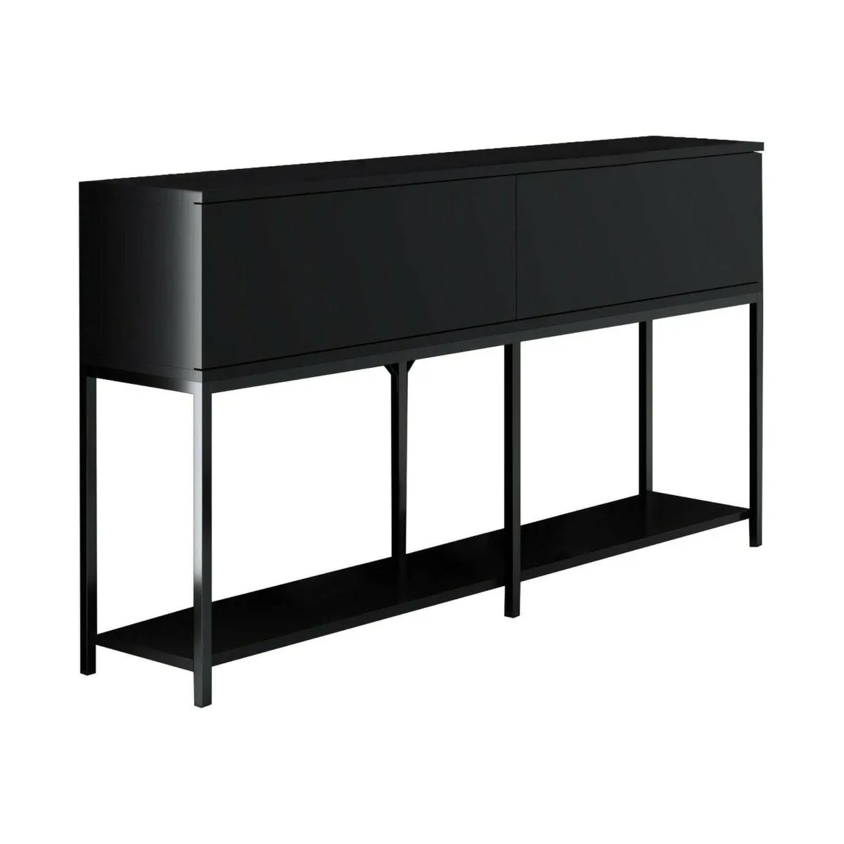 Cucina|Madie > Dmora Credenza nera 150x30x80h cm 2 ante - Basilia Nero
