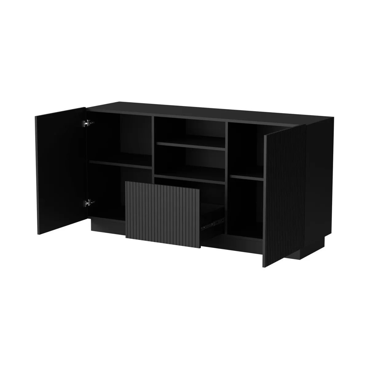 Madie > Dmora Credenza nera 150x40x78h cm 2 ante e 1 cassetto - Serchio Nero
