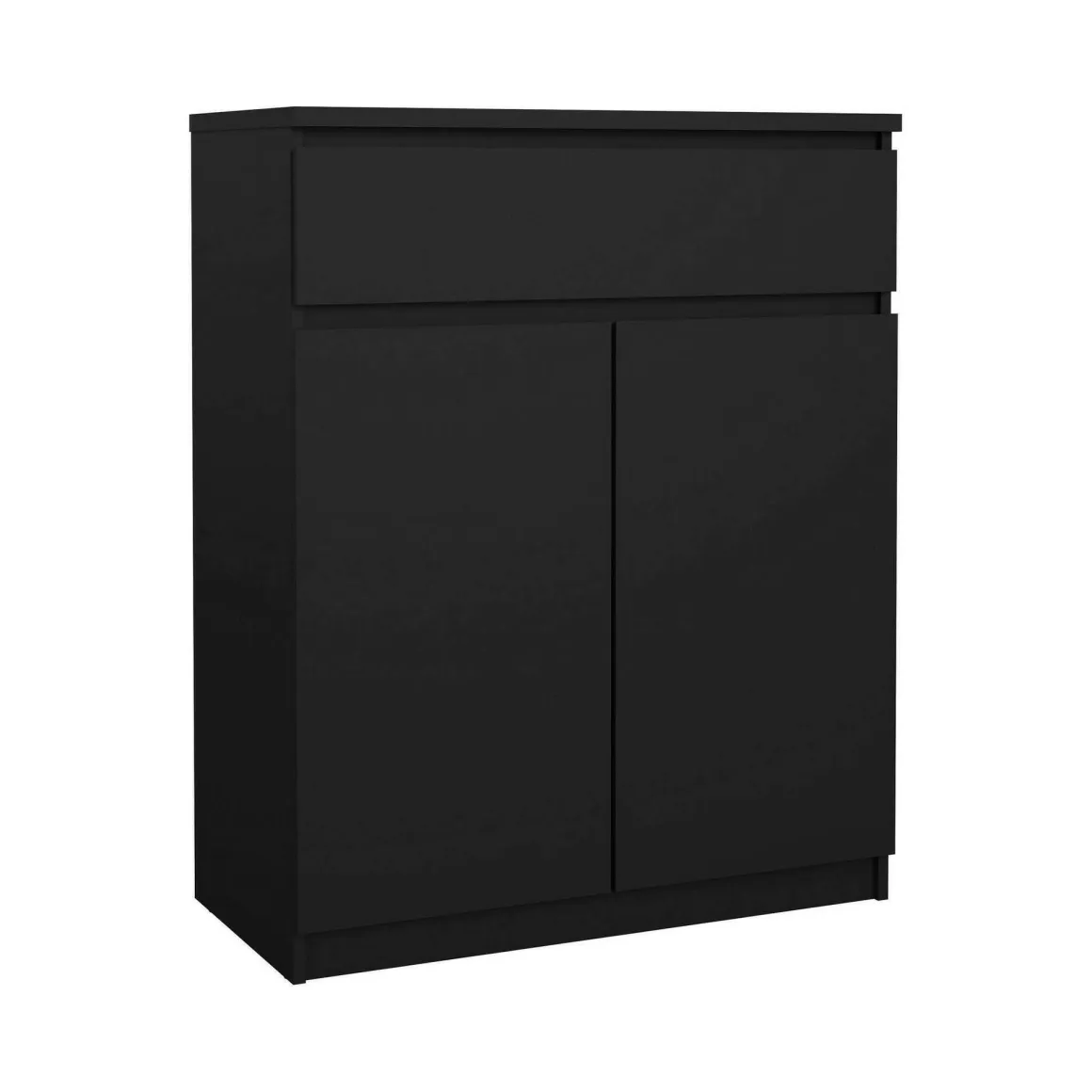 Madie|Credenze > Dmora Credenza nera 82x38x79h cm 2 ante e 1 cassetto - Romagna Nero