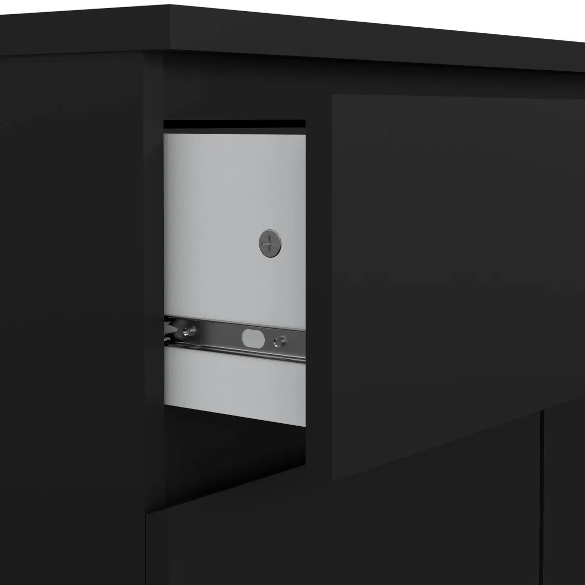Madie|Credenze > Dmora Credenza nera 82x38x79h cm 2 ante e 1 cassetto - Romagna Nero