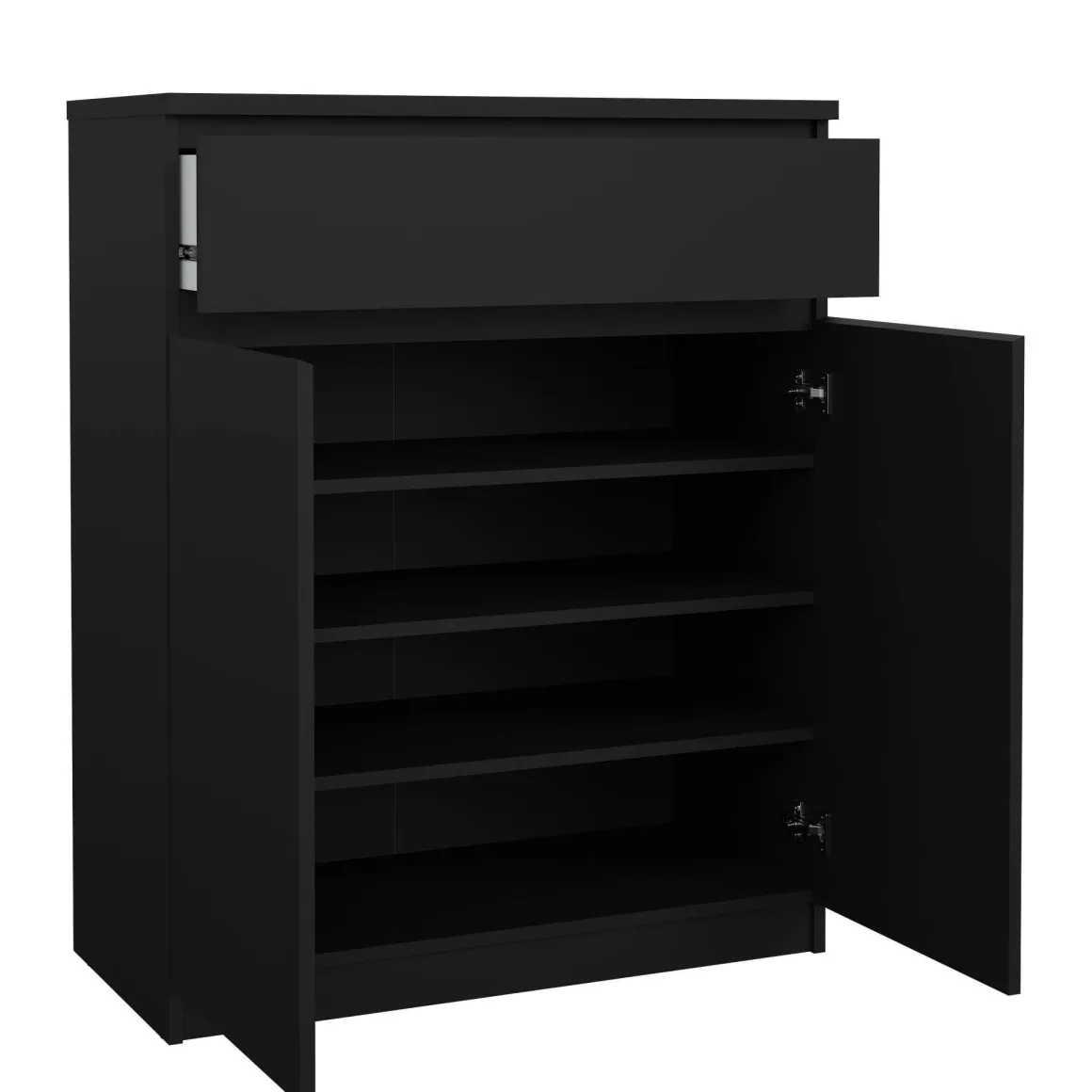 Madie|Credenze > Dmora Credenza nera 82x38x79h cm 2 ante e 1 cassetto - Romagna Nero