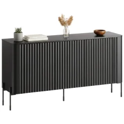 Credenza nera 150x39x80h cm 3 ante - Susegana