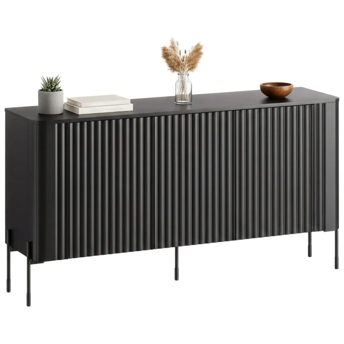 Credenza nera 150x39x80h cm 3 ante - Susegana