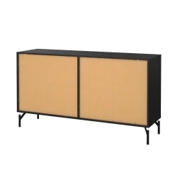 Madie|Credenze > Dmora Credenza nera 140x40x81h cm 8 cassetti - Phethai Nero