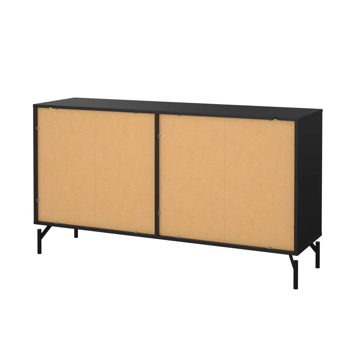 Madie|Credenze > Dmora Credenza nera 140x40x81h cm 8 cassetti - Phethai Nero
