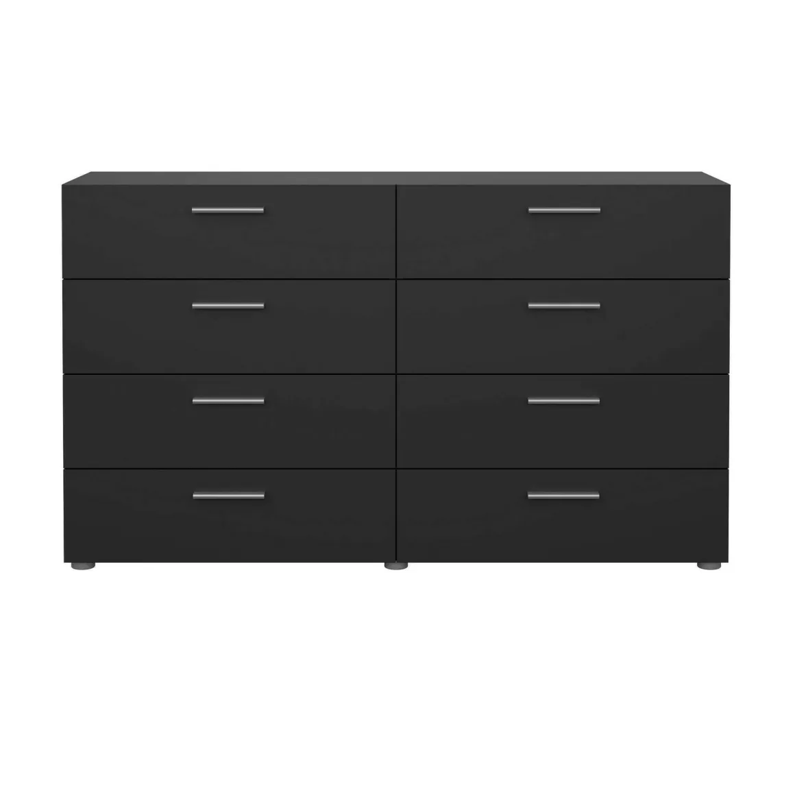 Madie|Credenze > Dmora Credenza nera 140x40x82h cm 8 cassetti - Aligon Nero