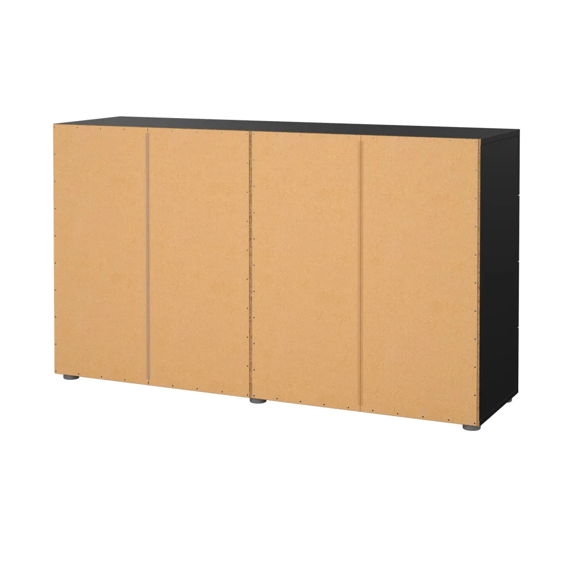 Madie|Credenze > Dmora Credenza nera 140x40x82h cm 8 cassetti - Aligon Nero
