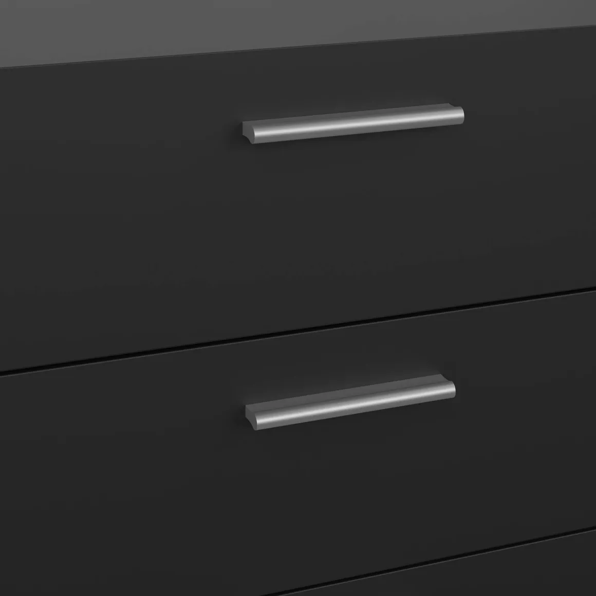 Madie|Credenze > Dmora Credenza nera 140x40x82h cm 8 cassetti - Aligon Nero