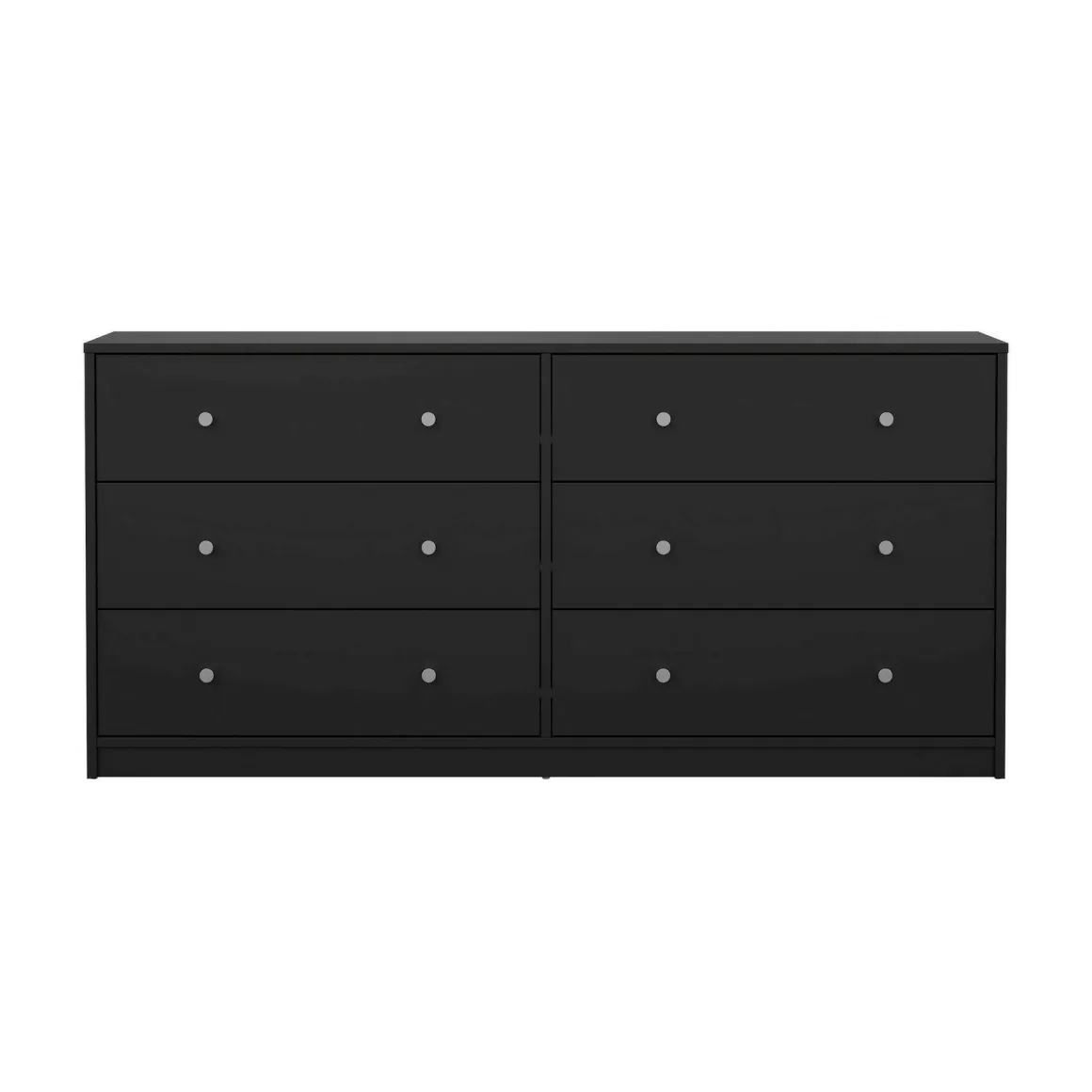 Credenza nera 143x30x68h cm 6 cassetti - Rick
