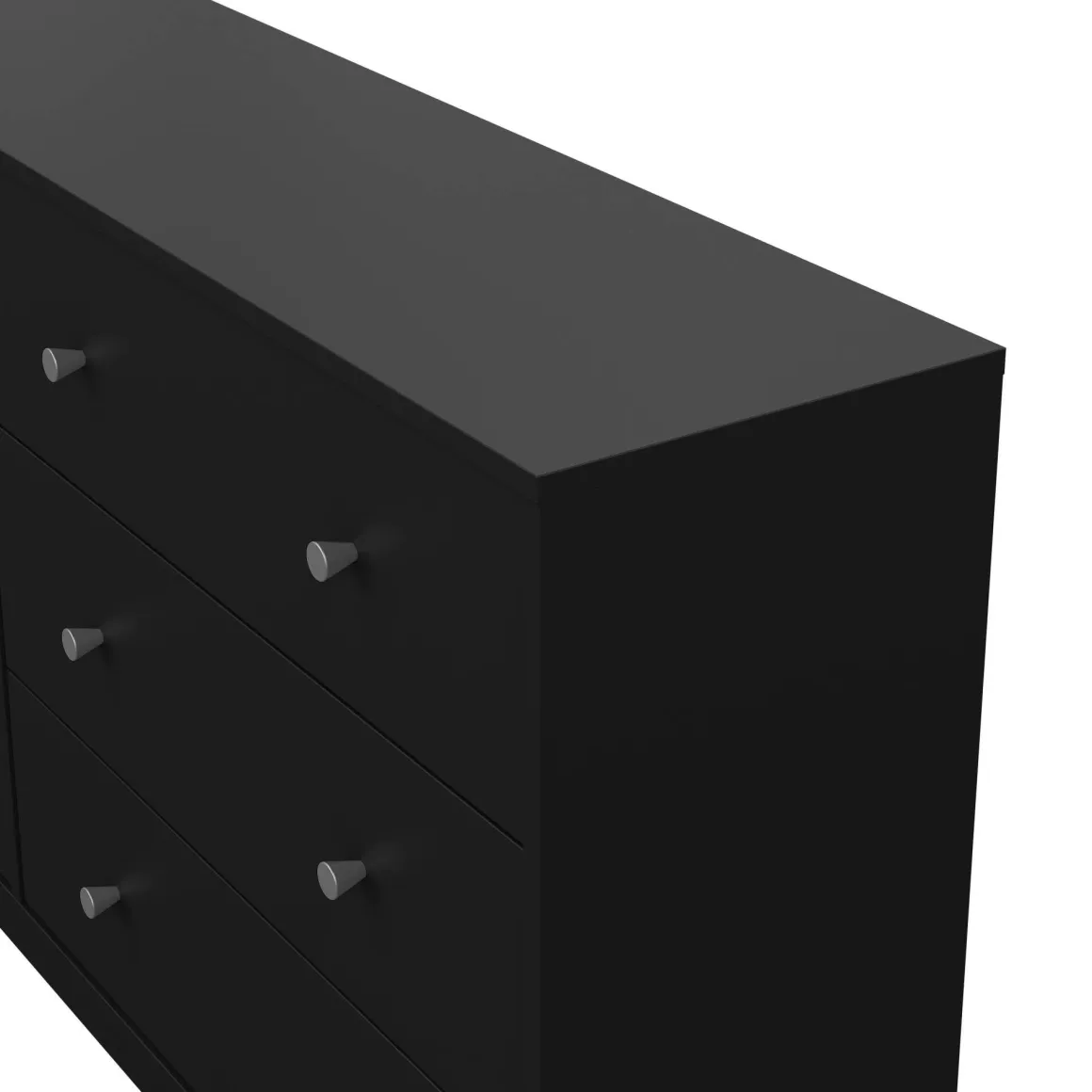 Credenza nera 143x30x68h cm 6 cassetti - Rick