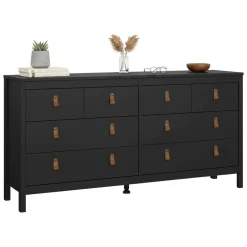 Credenze > Dmora Credenza nera 163x51x88h cm 6 cassetti - Hibaru Nero
