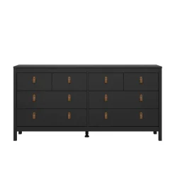 Credenza nera 159x38x79h cm 8 cassetti - Kovsova