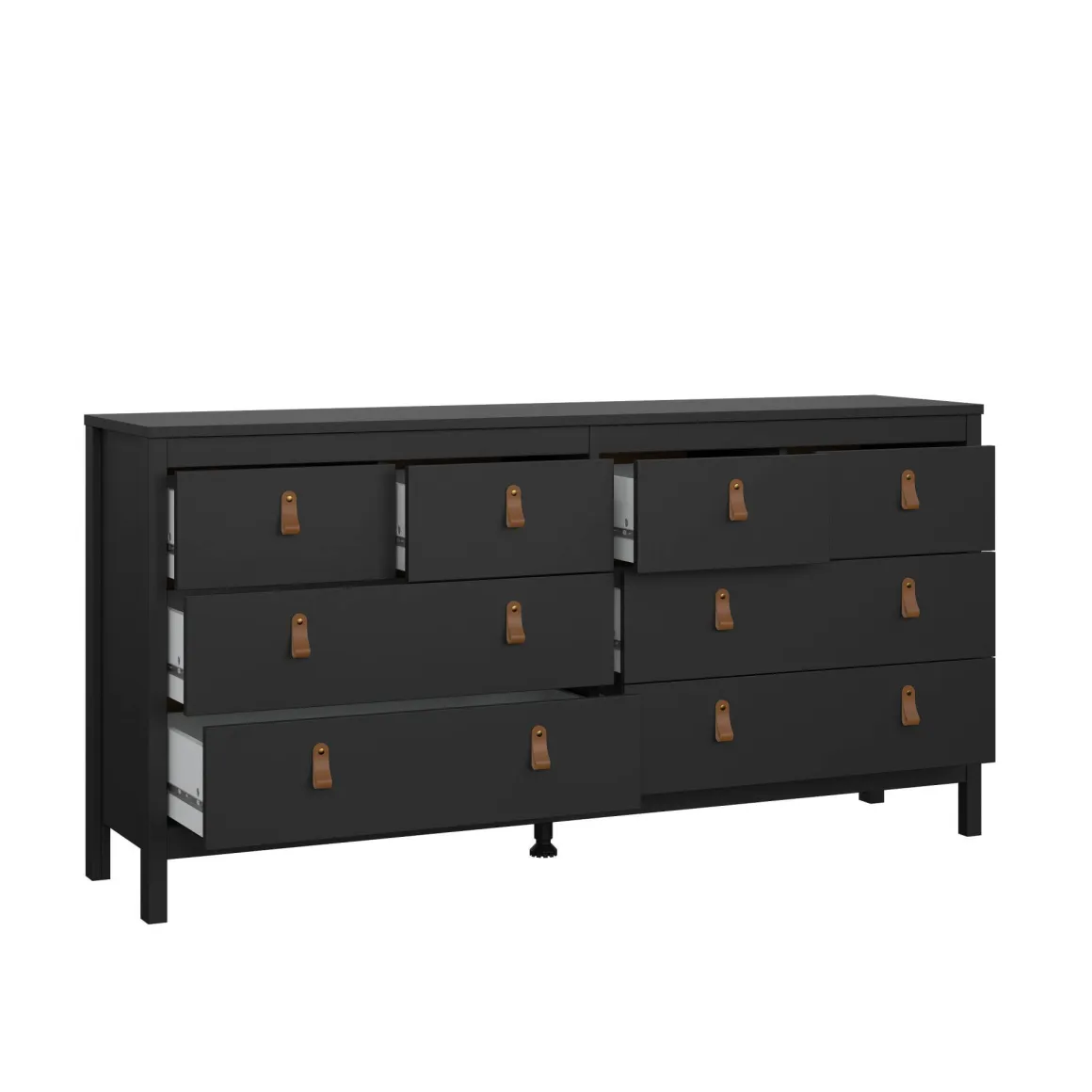 Credenza nera 159x38x79h cm 8 cassetti - Kovsova