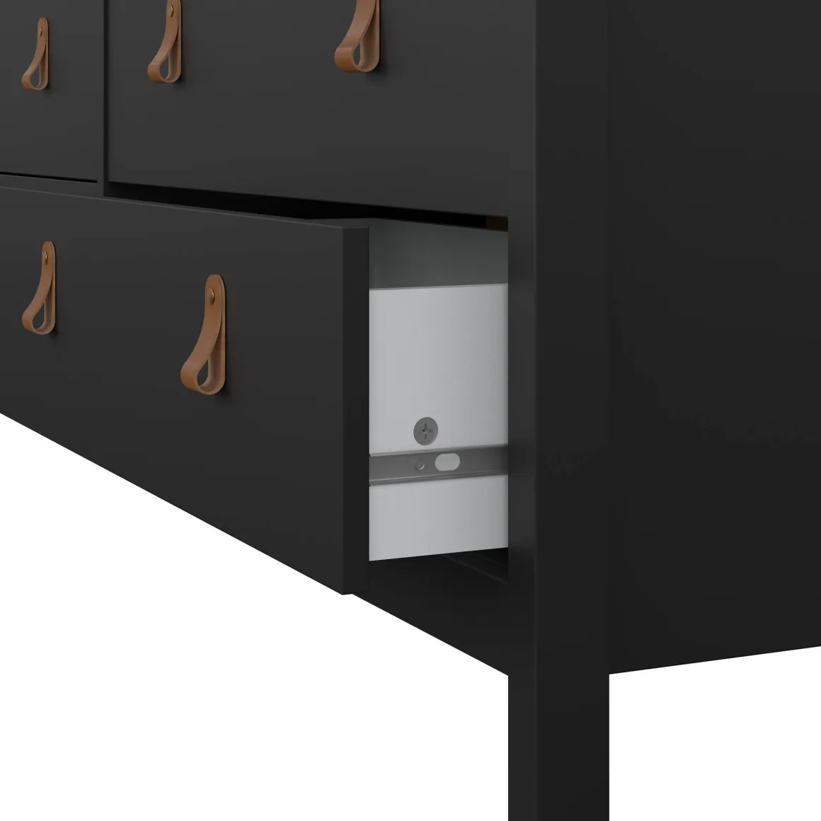 Credenza nera 159x38x79h cm 8 cassetti - Kovsova