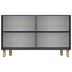 Credenza Nero Antracite Marrone Rovere 2 Ripiani 4 Vani 120x30x74h cm, 4 Ante - Colzano