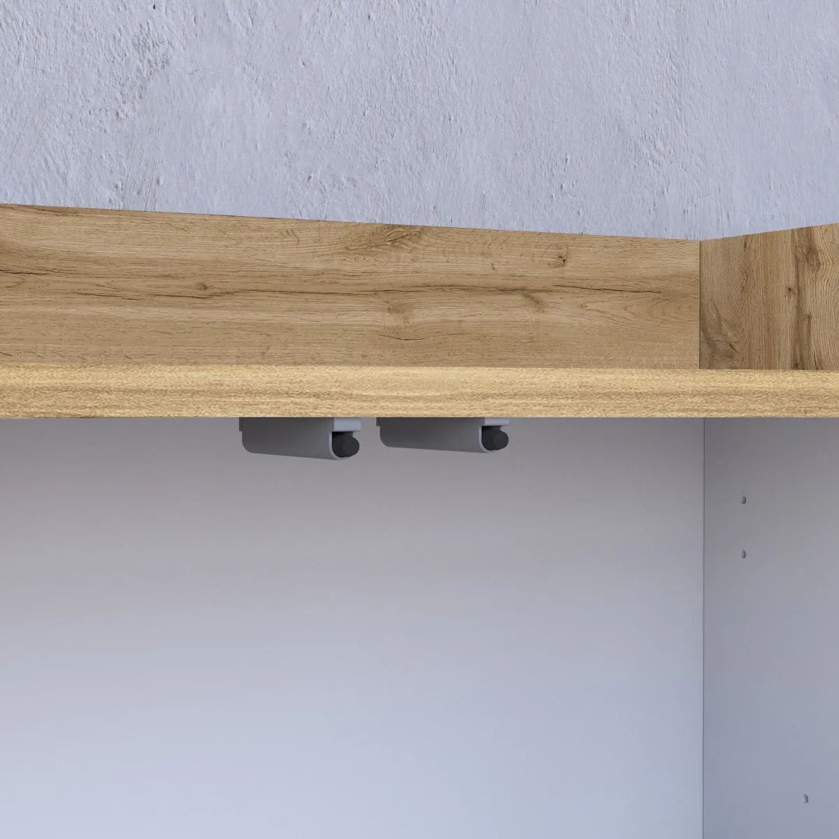 Credenze > Dmora Credenza Nero Antracite Marrone Rovere 6 Ripiani Apertura Battente 160x35x70h cm, 4 Ante Made in Italy - Swink Marrone Rovere, Nero Antracite