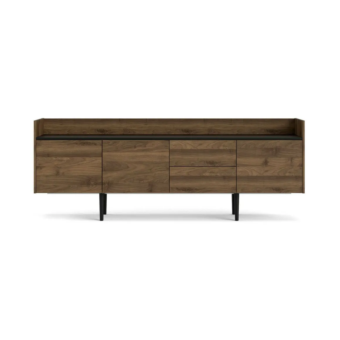 Credenza noce 195x40x73h cm 3 ante e 2 cassetti - Zungoli