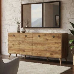 Credenza noce 180x45x80h cm 4 ante - Ernie