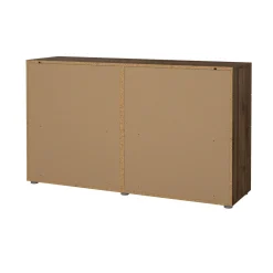 Madie|Credenze > Dmora Credenza noce 140x40x81h cm 8 cassetti - Phethai Marrone Noce
