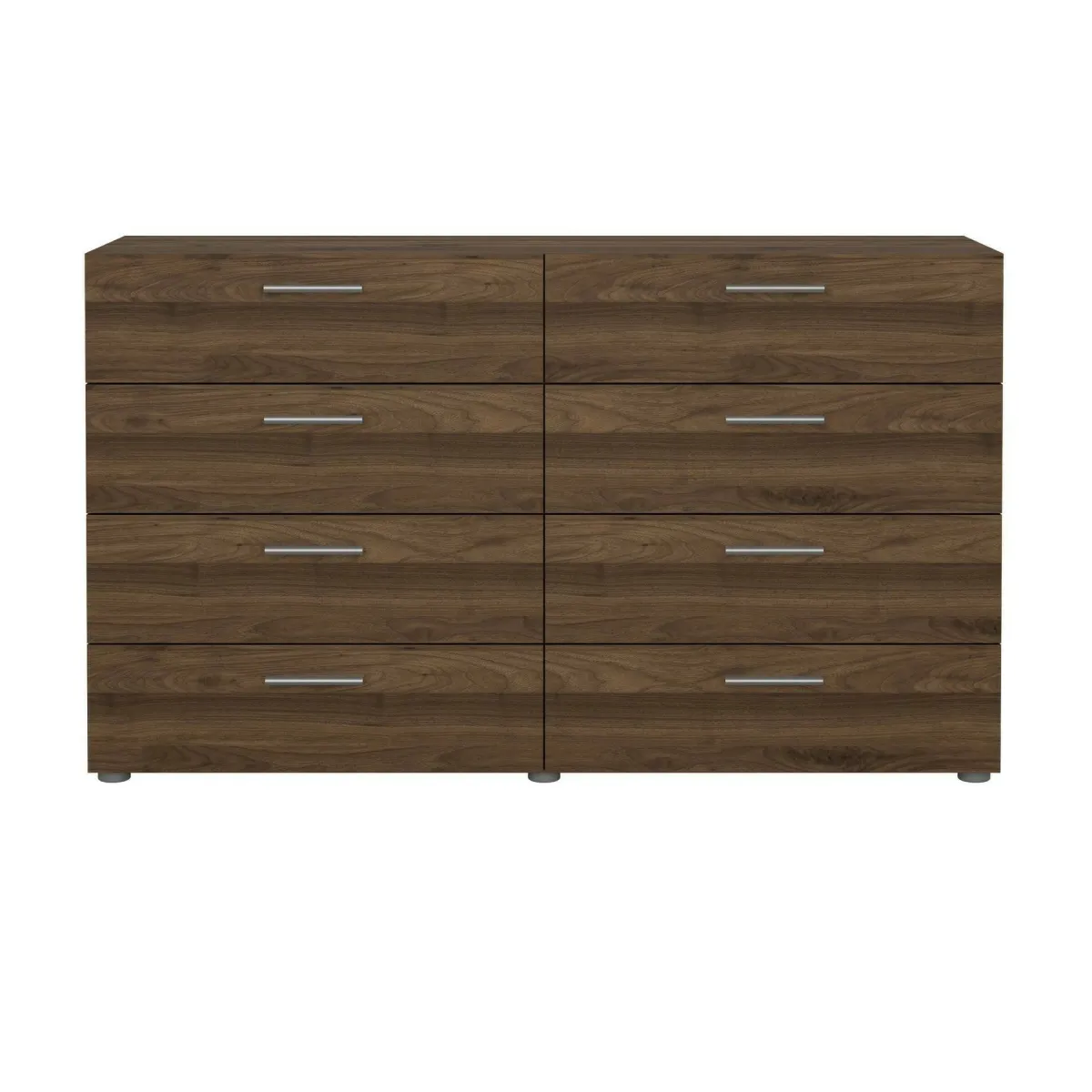 Madie|Credenze > Dmora Credenza noce 140x40x81h cm 8 cassetti - Phethai Marrone Noce