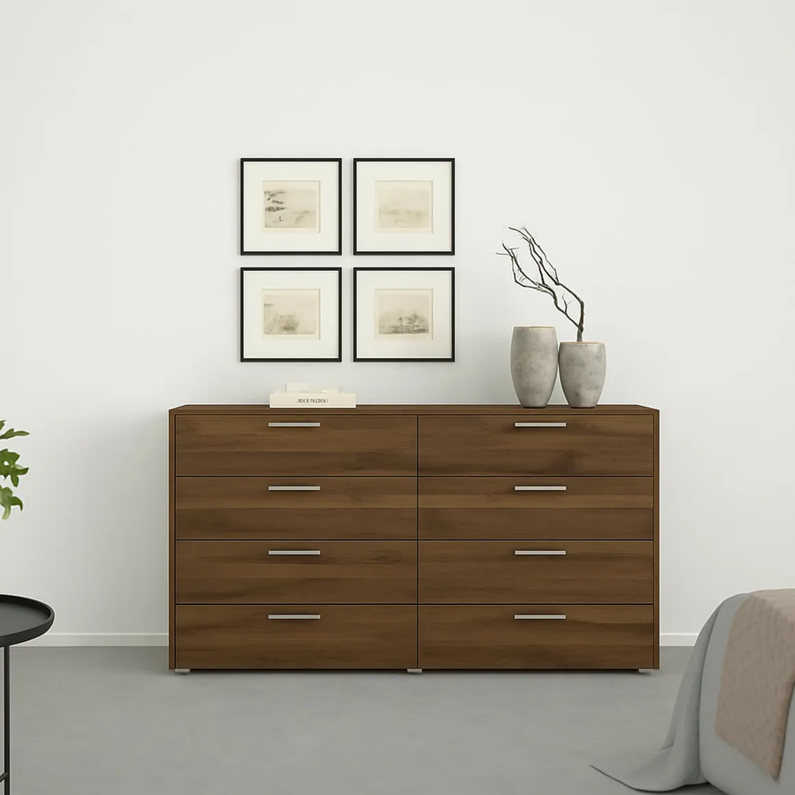 Credenza noce 140x40x81h cm 8 cassetti - Urduja