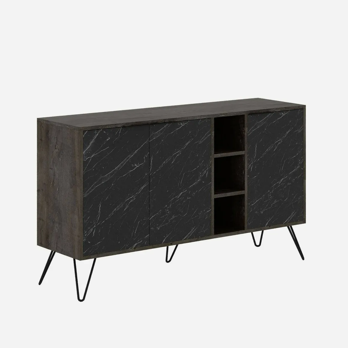Credenza ossido e nera marmo 142x35x83h cm 3 ante - Alin