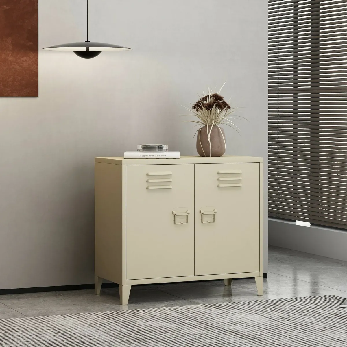 Madie|Credenze > Dmora Credenza panna 80x40x73h cm 2 ante - Conco Bianco Panna